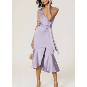 Jonathan Simkhai Sz 10 Mia Fluid Satin Dress Purple